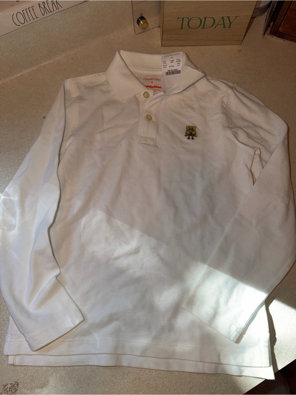 Jcrew Crewcuts size 6-7 long sleeve polo